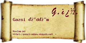 Gazsi Ádám névjegykártya